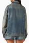Coated Oversize Denim Jacket, Modern Stylish-Casual Women's Outerwear - 3