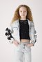 Mojo Girl's 8-14 Years Old Stoned Bow Denim Jacket 20027 Jeans Blue - 2