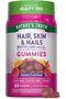 Hair, Skin, Nails Natural Fruit Flavored Gummies, 80 Count