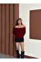 Women's Burgundy Madonna Collar Soft Sweater - 5