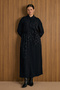 Floral Jacquard Patterned Lace-Up Viscon Dress - 2