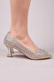 Eloy Laser Stone Heeled Shoes Gold - 5