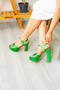 Satin Fabric High Heel Shoes 13 cm Fk1044 - 4