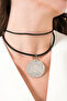 Tetra Genuine Leather Cord Round Medallion End Necklace - 5