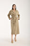 Light Khaki Oversize Trench Coat with Windbreaker Detail - 4
