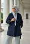 Trench Coat with Epaulettes 0014 - Dark Blue - 3