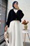 Balon Kol Gold Buttoned Knitwear Cardigan – Navy Blue