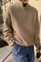 Men's Ultra Heat Plush Sherpa Oversize Half Metal Zipper Elastic Adjustable Fleece Sweatshirt - 3