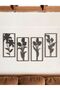 4-Piece Flower Frame Acrylic Wall Art – Vertical Floral Wall Decor | Modern Home Decoration - 2