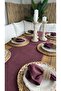 Pearl Velvet Textured Seamless Plum Runner 1 Piece (Without Napkins) - 3