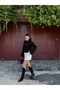 Women's Black Turtleneck Sleeve Detailed Knitwear Sweater - 7