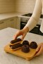 Bamboo Top Pedestal Serving Plate Square 25X25 cm – Stylish Cake & Dessert Breakfast Serving Plate - 5