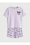 Seray New Season Crew Neck Kuromi Printed Girls' Shorts Pajama Set - 2