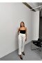 Elastic Waist Wide Leg Pants with Belt - 8