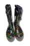 Plush Women's Rain Boots with Heel 36-40 Green Floral - 2