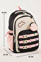 Luxury Imported Fabric Girl's School Bag - Elementary & Middle School Backpack with 6 Accessory Buckles as Gifts - 3