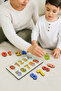 Wooden English Number Puzzle Set - Montessori Intelligence Toy for Learning Math and English from 0 to 9