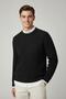 Men's Hair Knit Crew Neck Thick Knitwear Sweater Black 26W2014 - 2
