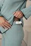 Green Maternity and Postpartum Long Sleeve Soft Fabric Bow Tie Waist Adjustable Pajama Set - 6