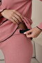 Dusty Rose Maternity and Postpartum Long Sleeve Soft Fabric Bow Tie Waist Adjustable Pajama Set - 4