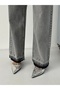 WOMEN'S BLACK DOUBLE BRIDGE HEM DETAIL DENIM JEANS - 5