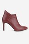 Women's Burgundy Genuine Natural Leather Size 35-40 Thin Heel Pointed Toe Boots & Booties - 5