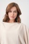Women's Wide Neck Bat Sleeve Design Cream Crop Blouse 13988 - 2