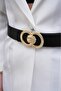 Patterned Gold Buckled Women's Belt Dress Belt Waist Belt Trouser Belt