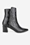 Women's Black Patent Leather Genuine Natural Leather Size 35-40 Thick Heel Pointed Toe Boots & Booties - 6