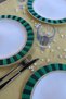 American Service 2-Piece Faux Leather Embroidered Retro Patterned Round Supla Luxury Dining Table Set - 4
