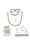 5 piece Unisex 100% Cotton Sets include Bib, Romper, Mittens, Cap and Sleepsuit/Jumpsuit - 4