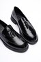 Women's Patent Leather Loafer with Tassels Black Riva - 2