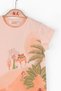 Baby Girl Desert Patterned Cotton Short Sleeve T-Shirt 38615 Salmon - 2