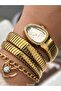 Stone Snake Watch from Thick to Thin (2 Rounds), Small Case (24 Diameter), 3 Atm Gold Steel Band, Bracelet - 4