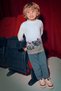 Boy's 4-9 Years Old Motorcycle Patterned Long Sleeve T-Shirt Ecru - 3