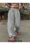 gray women's baggy plus size sportswear quality loose fit stretchy comfortable fabric sweatpants237 - 3