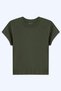 Women's Crew Neck Elastane Ribbed T-Shirt 3532 Khaki Color - 3