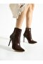 Bravona Brown Crocodile Thin Heeled Women's Boots - 3