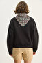 Women's Black Scarf Detailed Ceylan Embroidered Three-Thread Embroidered Oversize Sweatshirt 6916 60283615 - 7