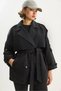 Women's Black Aller Detailed Belted Pocketed Lined Trench Coat 2019 60283605 - 7