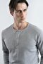 Men's Metal Zippered Long Sleeve Gray T-Shirt - 3