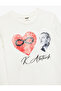 Long Sleeve Crew Neck Cotton Sequin Ataturk Printed T-Shirt - 3