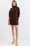 Women's Brown Sweater Skirt Knitwear Two-Piece Set Hzl25W-Bd1102641 - 2