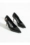 Chemi̇n Black Buckle Detail Heeled Women's Shoes - 2