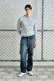 Men's Slim Fit Buttoned Knitwear Gray T-Shirt