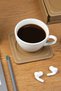 Coasters, Set of 6, Desktop Round Cup Coaster, Vegan Faux Leather, 11X11 Cm., Mink - 6