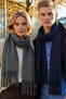 Unisex Soft Textured Tasseled Winter Boucle Scarf Shawl Set of 2