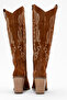Women's High Heel Western Boots Real Suede Leather Zy 1614 Suede Taba - 6