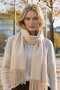 Unisex Soft Textured Tasseled Winter Boucle Scarf Shawl Set of 2 - 2