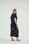Women's Plus Size Navy Blue Short Sleeve Crew Neck Capri Pajama Set C6T5N271 - 3